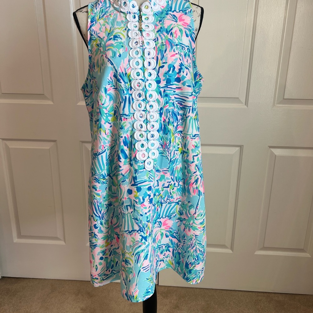 Lilly Pulitzer Jane shift Sleeveless Floral Dress with Button Detail